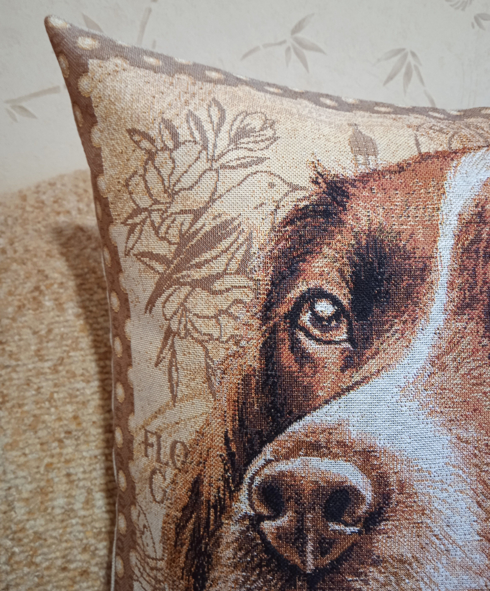 Декоративный гобеленовый чехол для интерьерной подушки Сеттер 47х47