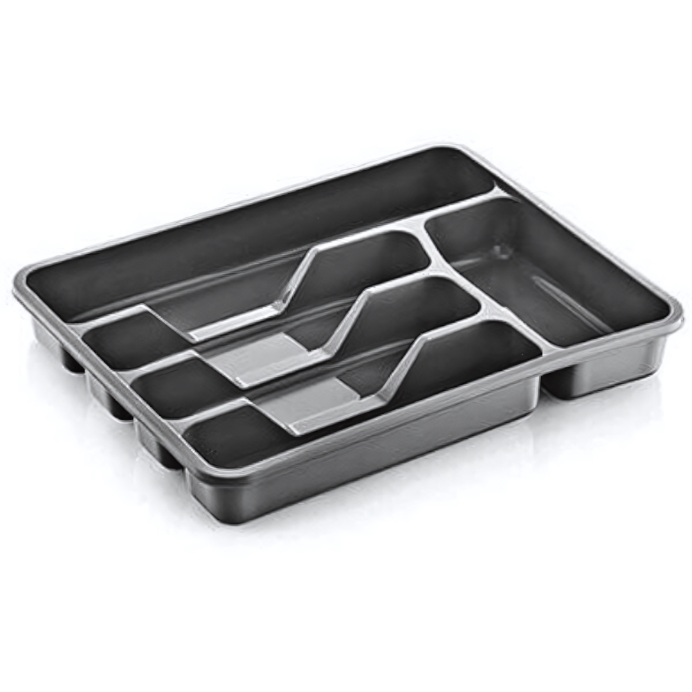 Лоток для столовых приборов маленький темно-серый