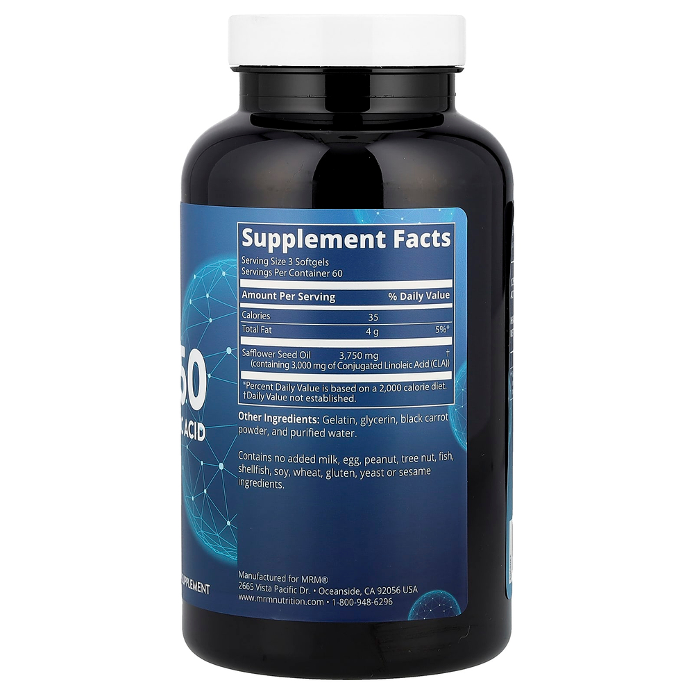 MRM Nutrition, CLA 1250, 3750 мг, 180 капсул (1250 мг в каждой капсуле)