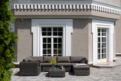 "Лунго" трансформирующаяся лаунж-зона из искусственного ротанга, цвет графит