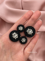 Пуговицы Ди. черные серебро