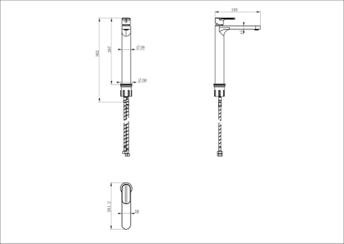 Смеситель для раковины высокий WONZON & WOGHAND, Хром (WW-H1034-CR)