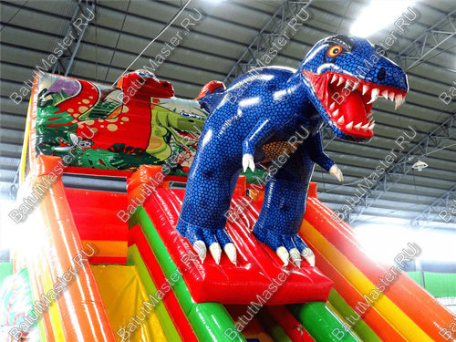 Детский надувной батут-горка "Зов динозавра", 10*5*7 м