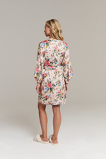 Шелковый халат-кимоно мини