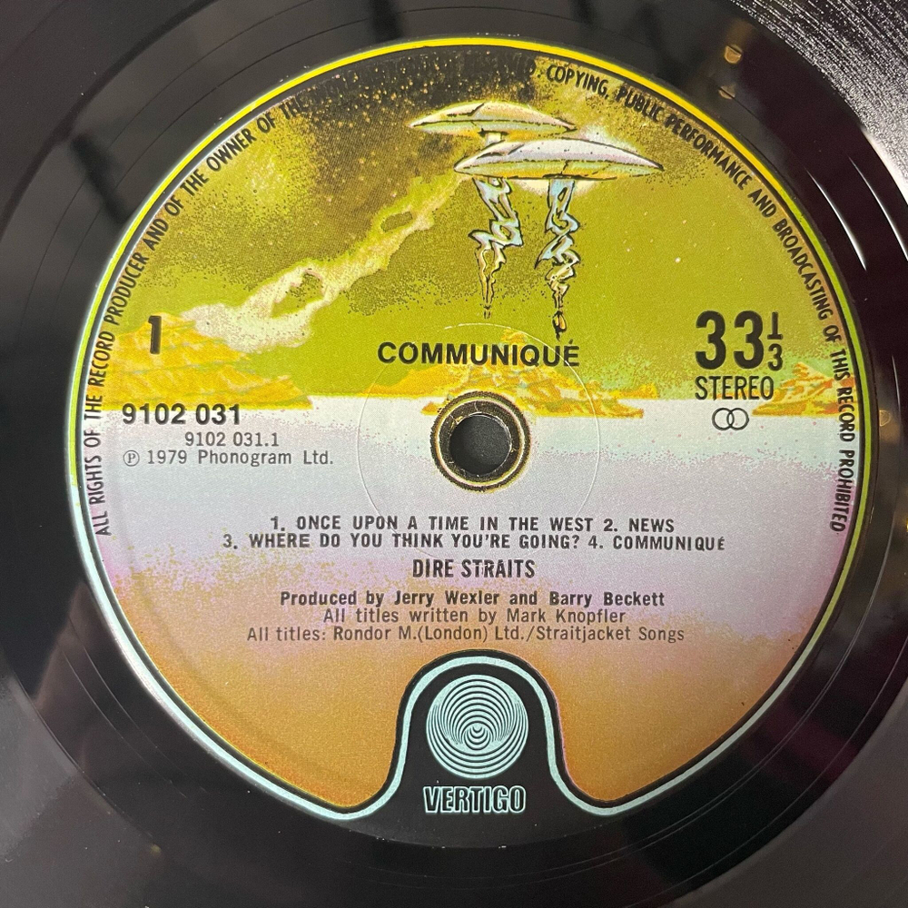 Винтажная виниловая пластинка LP Dire Straits Communique (UK 1979) Lady Writer