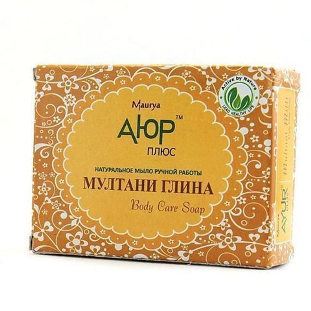 Мыло Ayur Plus Maurya Натуральное ручной работы Аюр Плюс Мултани глина 75г.