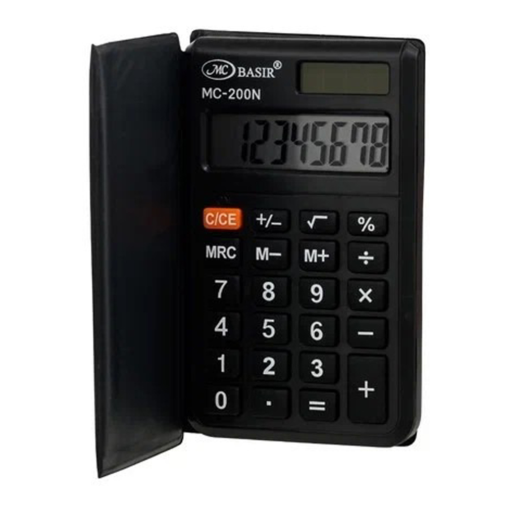 Калькулятор карманный Basir 8 Bit, чёрный, 8-разрядный, размер 10*6 см