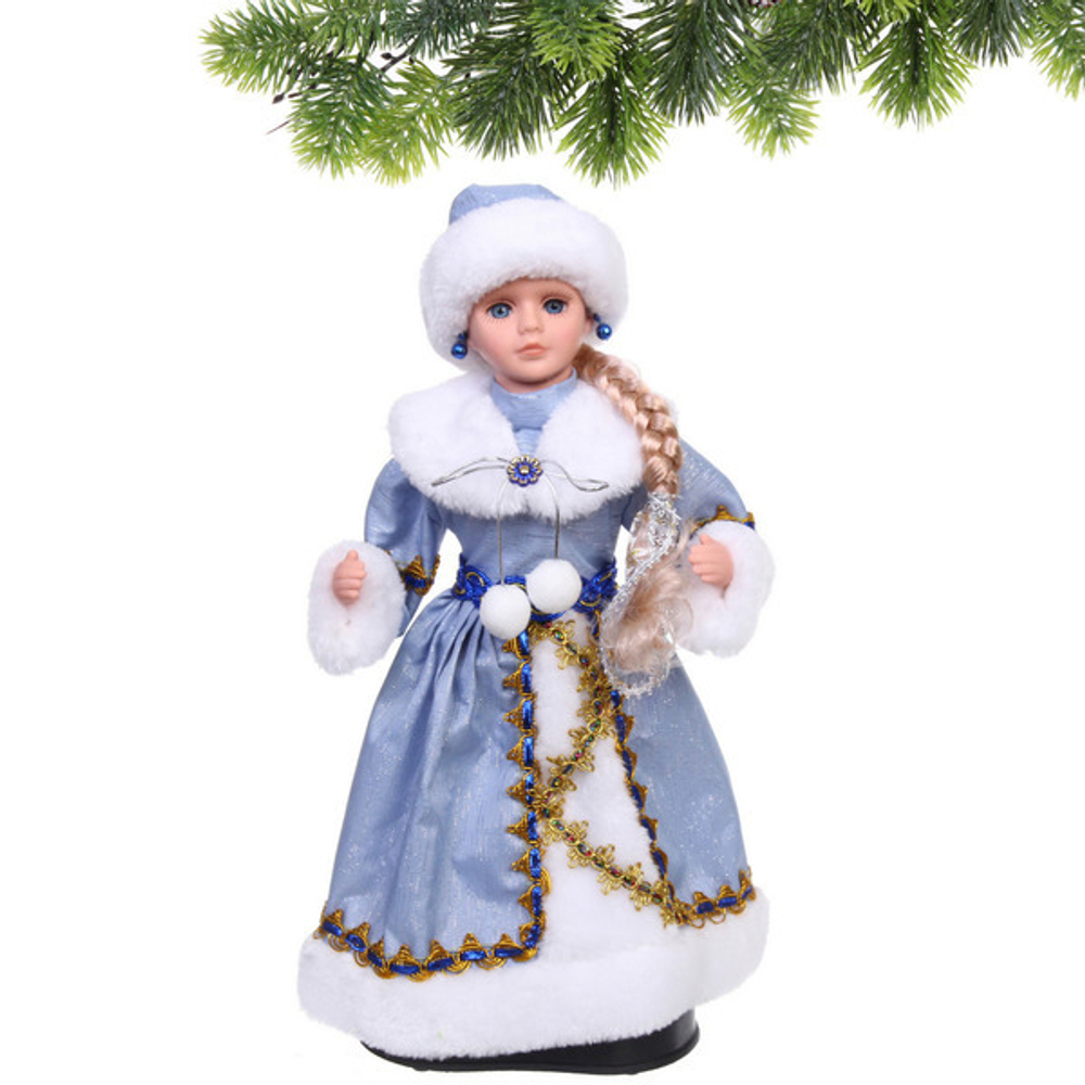 Снегурочка «Волшебный праздник» 40 см в голубой шубке