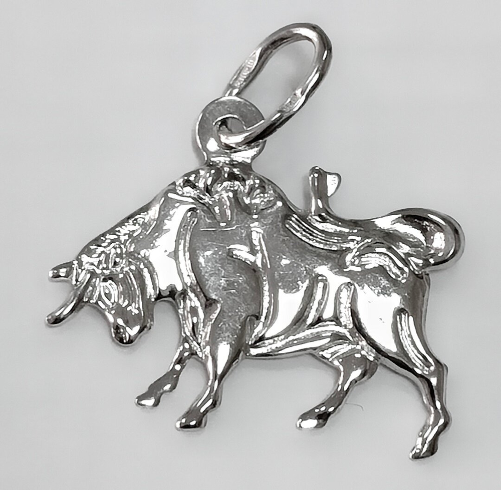 Ювелирная подвеска "Телец", из серебра