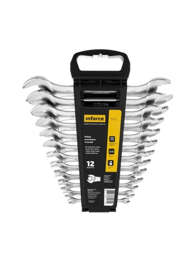Набор рожковых ключей Inforce 12 предметов, Сталь Cr-V, 6-32мм, профессиональный, 06-05-79