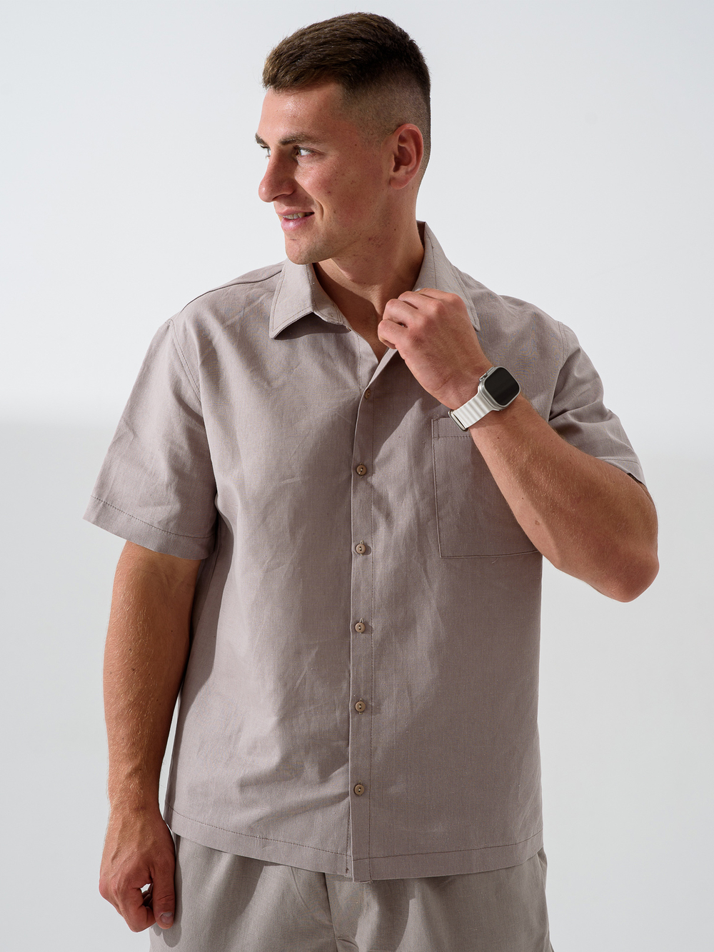 Сорочка верхняя мужская "Лён"