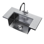 Мойка подст.монтаж 50х50 (3,0) вып 3 1/2  MIXLINE PRO 20см с сифоном (черный графит)