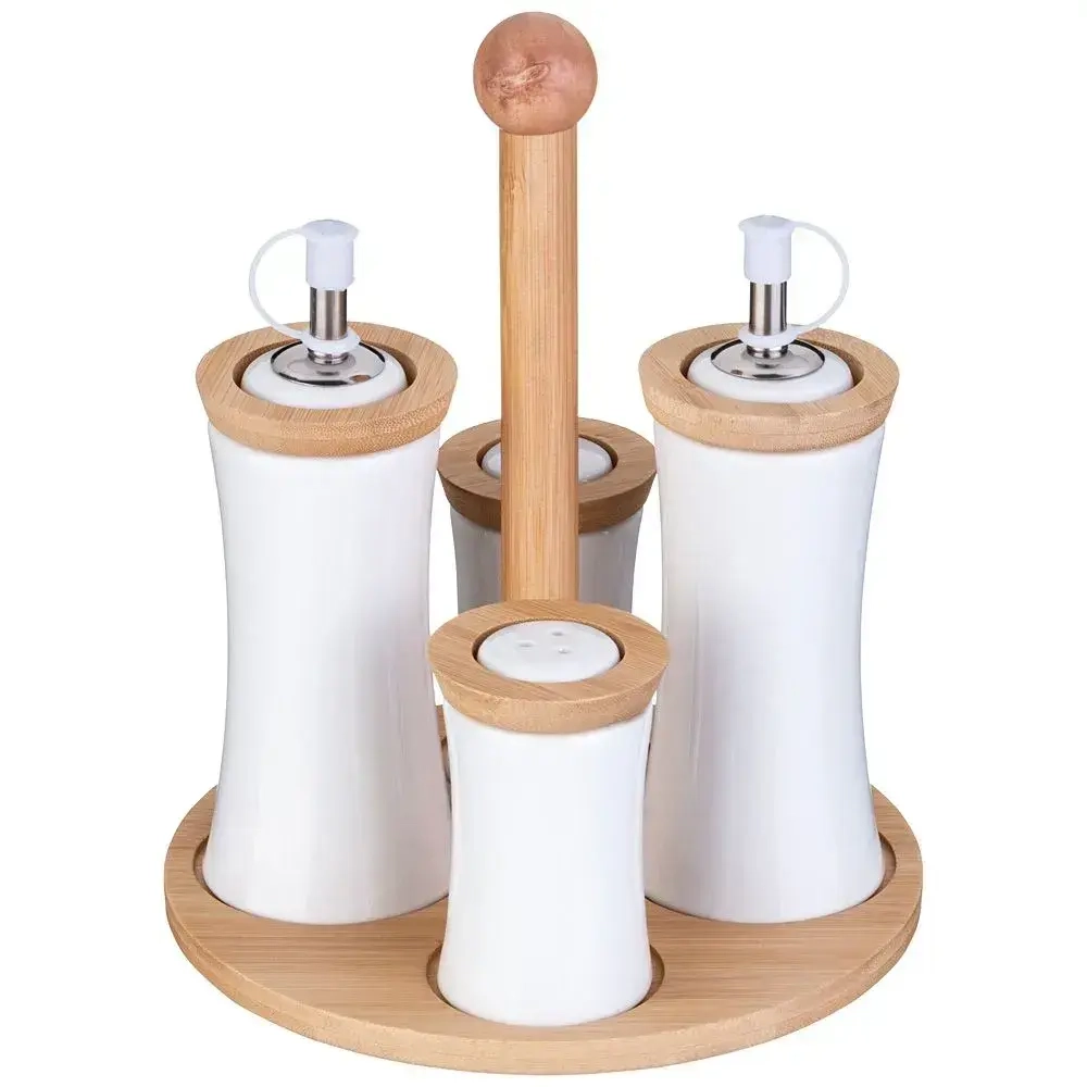 Набор для специй lefard native 4 пр. на дерев. подставке