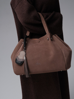 Замшевая сумка Vasilisa DBR 31210 серо-коричневый/велюр