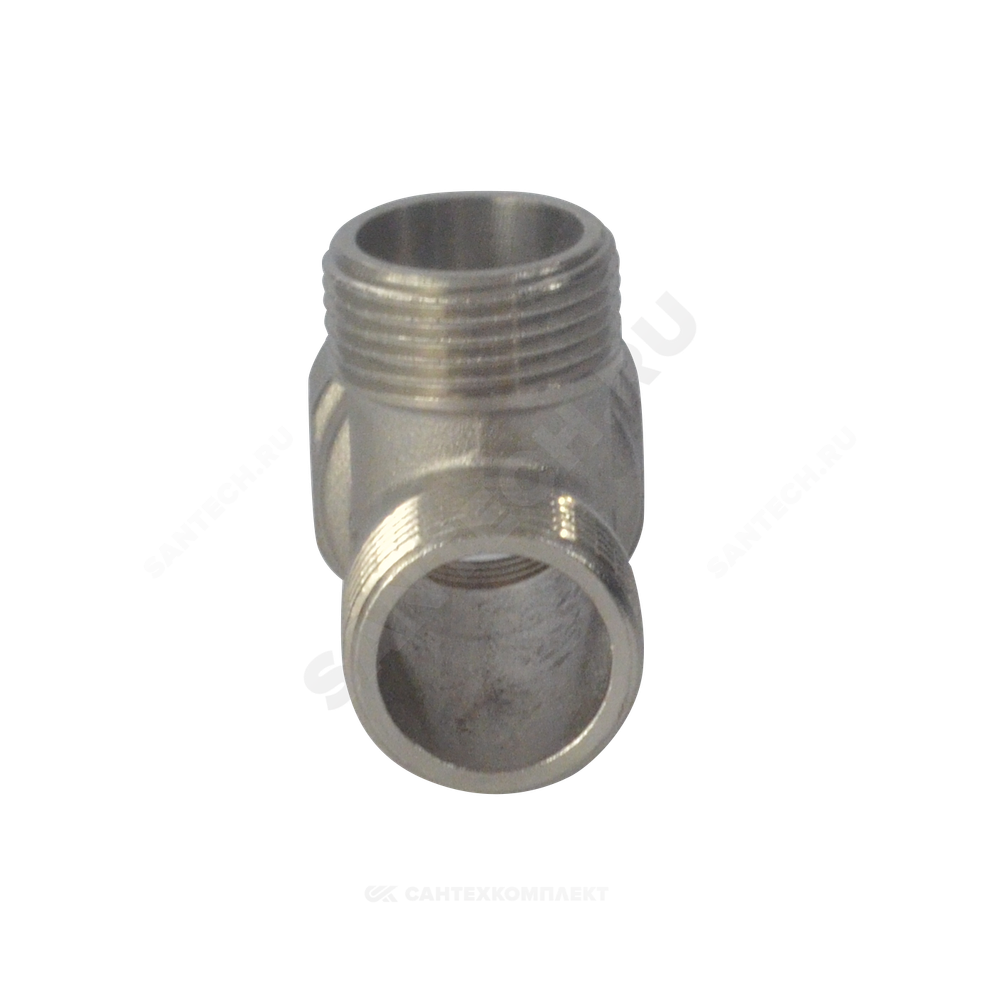 Тройник латунь никель Ду 15 (1/2") НР/НР/ВР SantechSystems