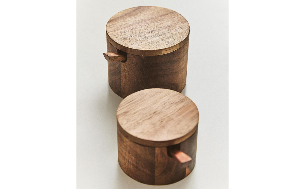 Zara Home сахарница из дерева, цвет бежевый, 8 см