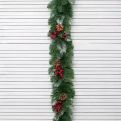 Хвойная ветвь Очарование с декором, 140 см., Леска+ПВХ, ЕлкиТорг (52071)