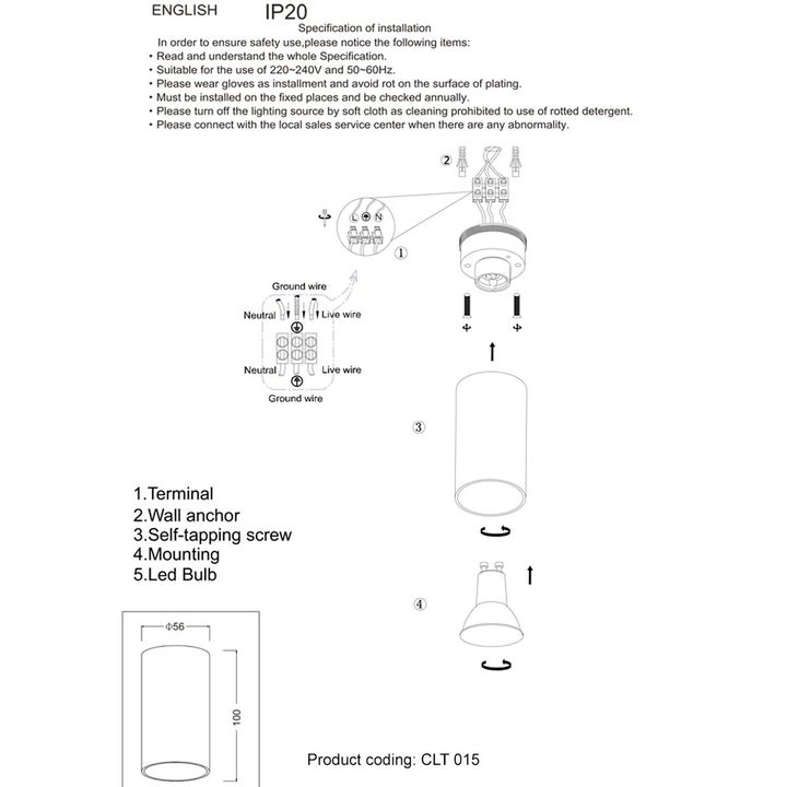 Потолочный светильник Crystal Lux CLT 015C BL