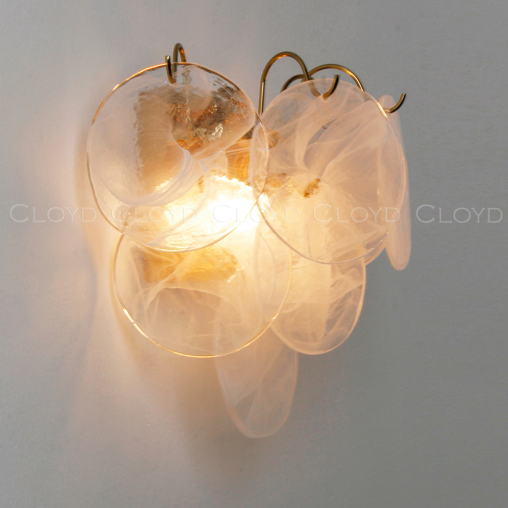 Бра Cloyd LINZE-B W2 / выс. 32 см - латунь - белое стекло (арт.20482)