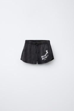 ZARA КОМПЛЕКТ ИЗ ФУТБОЛКИ И ШОРТОВ-БЕРМУДОВ С ПРИНТОМ MINNIE MOUSE © DISNEY, АНТРАЦИТОВО-СЕРЫЙ