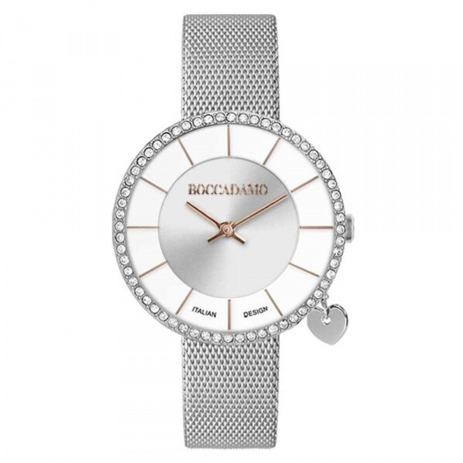 Часы Boccadamo Mya33 Silver White MX008 BW/S с минеральным стеклом, кристаллами Swarovski