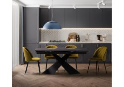 Стул на металлокаркасе Зест микровелюр 12 / черный глянец