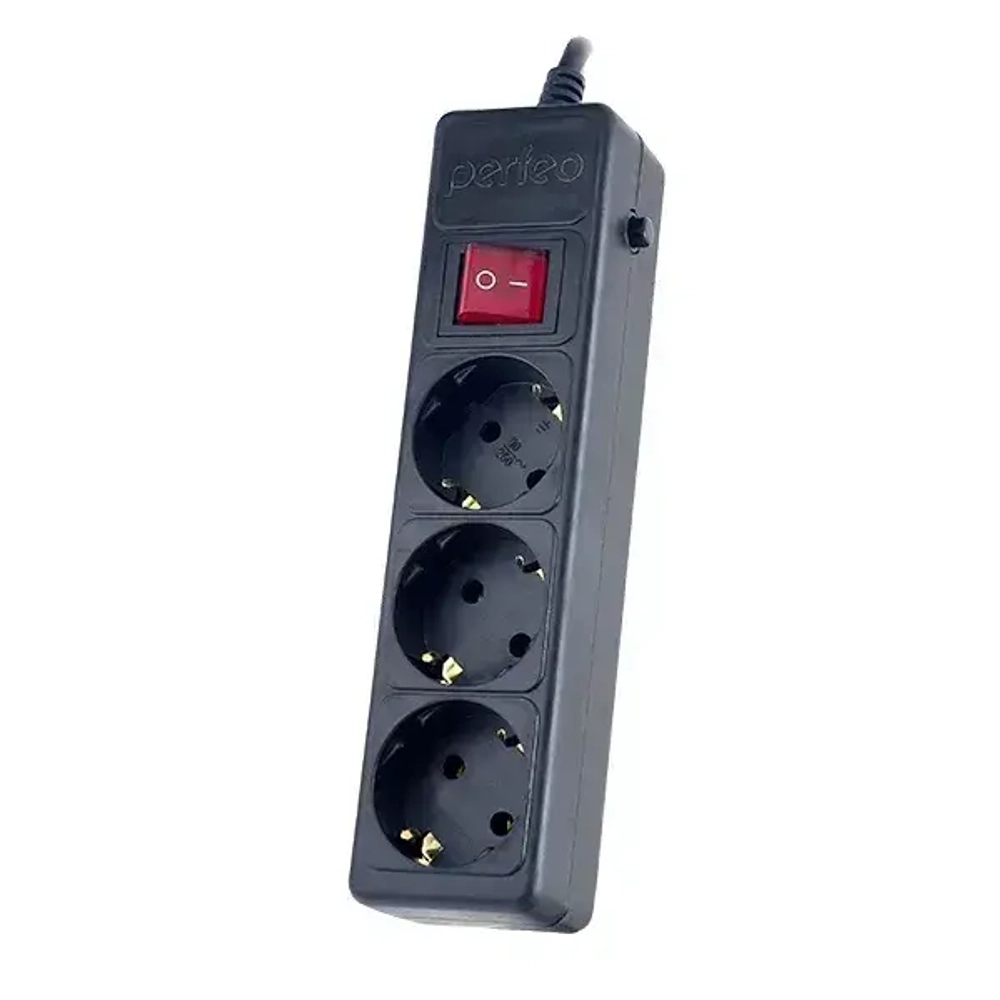 Сетевой фильтр Perfeo POWER+ 3,0м, 3 розетки, черный (PF-PP-3/3,0-B)