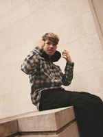 Рубашка с капюшоном для мальчика Next 904-815, Черный, Серый