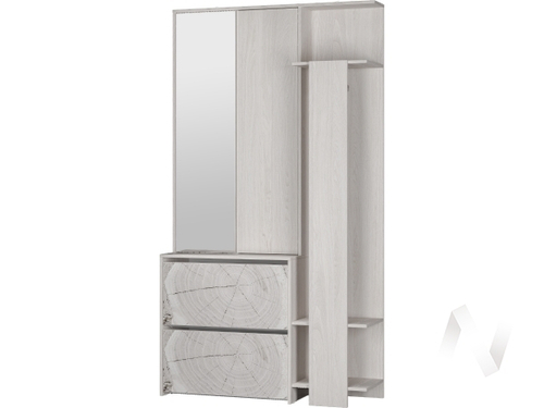 Прихожая Россо ПР-05 (ясень белый/ясень белый с фотопечатью Светлое дерево)