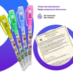 УФ ручка шпион со светом MC-Basir 4 шт, с невидимыми чернилами и ультрафиолетовым фонариком, разноцветный корпус