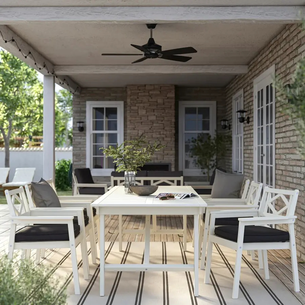 Стол + 6 стула - BONDHOLMEN IKEA/ БОНДХОЛЬМЕН ИКЕА, 235х90х74 см, белый