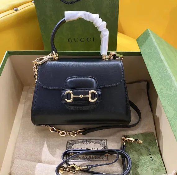 Женская мини-сумка Gucci Horsebit 1955 черный