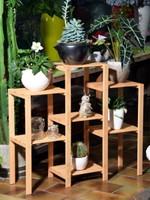 Цветочный стеллаж, полка для цветов, подставка для цветов напольная из сосны для дома и сада, в натуральной отделке