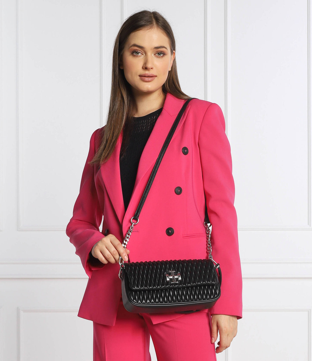 кожаная сумка через плечо kira ruched TORY BURCH - черный(137266)