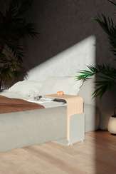 Журнальный столик Stolik 90, дуб беленый/белый