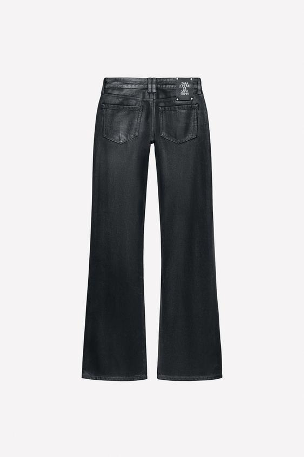 ZARA X LUDOVIC DE SAINT SERNIN ВОЩЁНЫЕ ДЖИНСЫ-КЛЕШ, МАРЕНГО