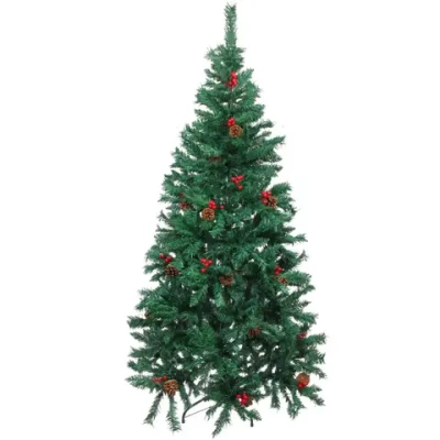 Ёлка «Финская» 150 см, ПВХ, шишки, ягоды (584 веток)
