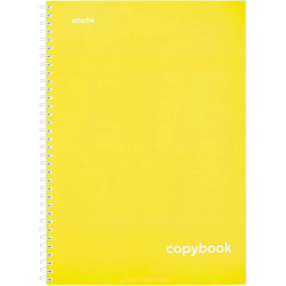 Бизнес-тетрадь А4 96л Attache Акварель желтый, клетка, гребень, картон