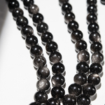 Серебристый обсидиан (Вулканическое стекло) натуральный, 6,5мм,шар