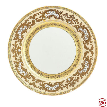 Блюдо круглое Falkenporzellan Alena 3D Creme Gold Constanza 32 см