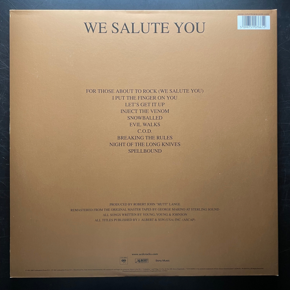 AC/DC ‎– For Those About To Rock (Европа 2009г.)