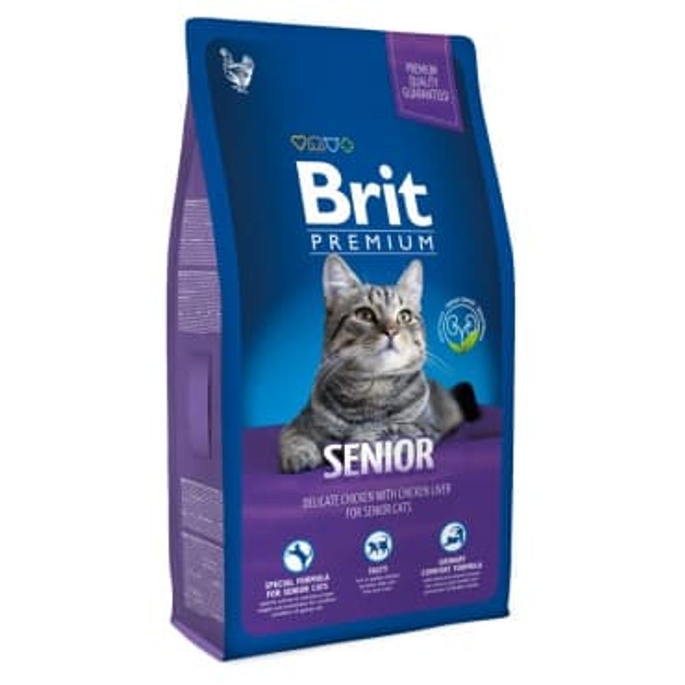 Brit Premium Сat Senior 1,5кг корм для пожилых кошек с курицей и печенью Brit Premium Сat Senior 1,5кг корм для пожилых кошек с курицей и печенью