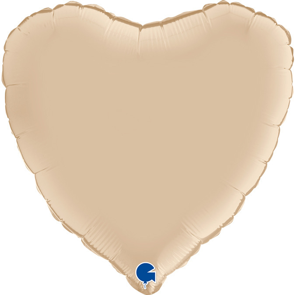 Сердце Сатин кремовый 46 см