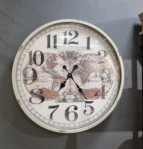 Часы "Карта антик" 80x80x10,5см Металл, стекло