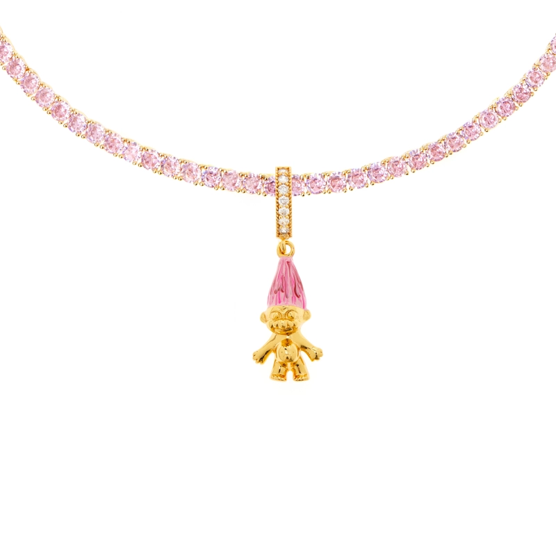 Колье Норвежский Счастливый Блестящий Тролль – Розовое