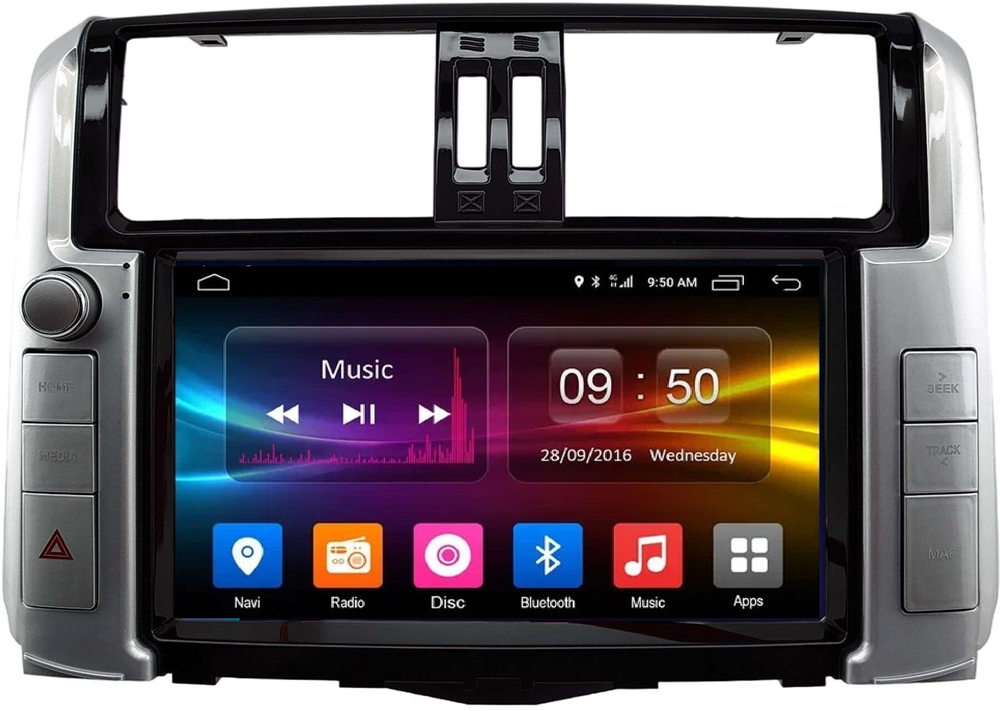 Магнитола для Toyota Land Cruiser Prado 150 2009-2013 (взамен 7" навигации) - Carmedia SF-9613-3 IPS, Android 10, 8 ядер (TS18), 4G SIM-слот