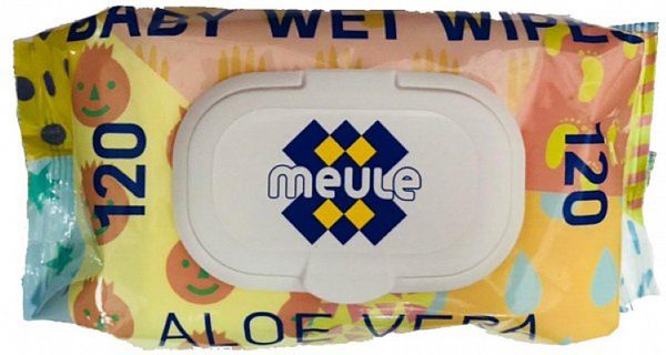 Влажные салфетки детские с защитной крышкой (120шт.) Meule WET WIPES BABY 120