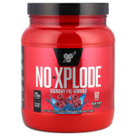 BSN, N.O.-Xplode, предтренировочный комплекс для повышения продуктивности, голубая малина, 1,11 кг (2,45 фунта)