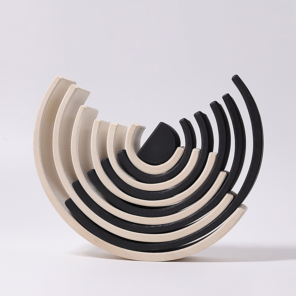 Большая деревянная радуга "Монохром", 12 деталей