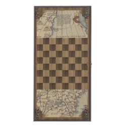 GAEM Игра настольная 2 в 1 ( шашки, нарды) "Морские", L50 W24,5 H4 см